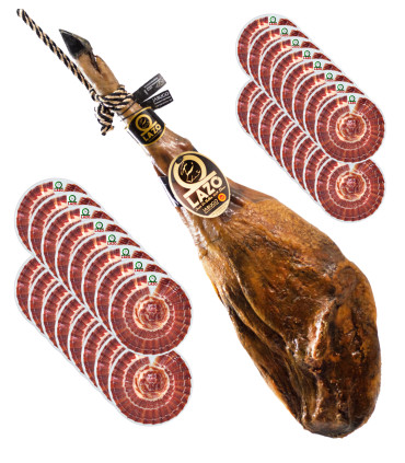 Estuche de 26 sobres Jamón de bellota 100% ibérico DOP loncheado 100 gr