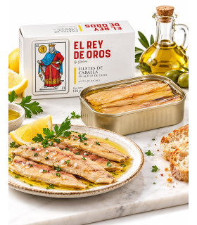 Imagen principal de filete de caballa en aceite de oliva el rey de oro 120 grs
