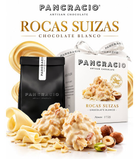 Roca Suiza de chocolate blanco con pistacho y avellanas
