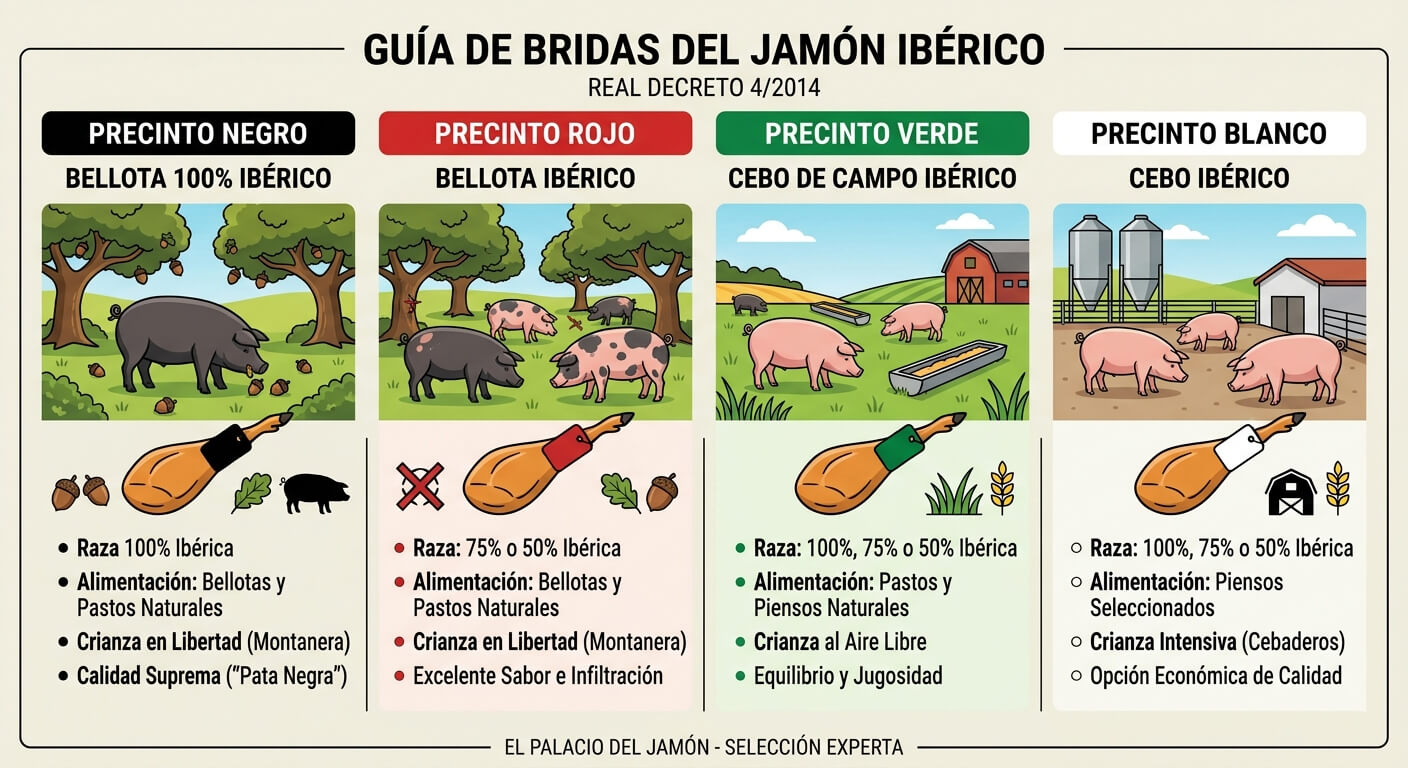 Clasificación bridas Jamón Ibérico Real Decreto 4/2014