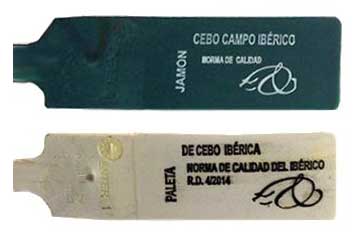 precintos de colores de jamones de cebo
