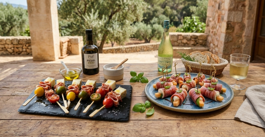 2 Aperitivos Fríos y Vistosos con Jamón Ibérico y Queso Payoyo (en menos de 10 minutos)
