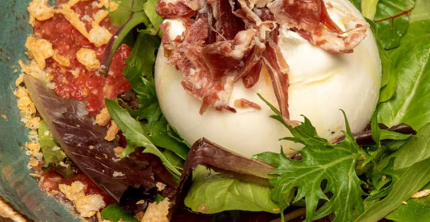 Receta Fácil para elaborar: Ensalada de Burrata con Jamón ibérico